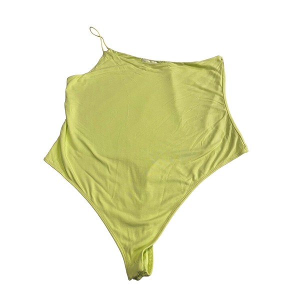 Good American Good Touch One Shoulder Bodysuit Size 6 Color Key Lime001 NWT - Picture 8 of 11